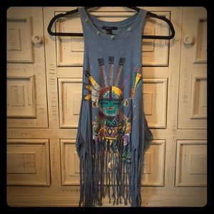 Distressed Fringe Tank